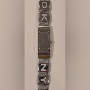 WORKING DKNY TANK Woman Silver Knitted Pattern Vintage Limited Edition Watch